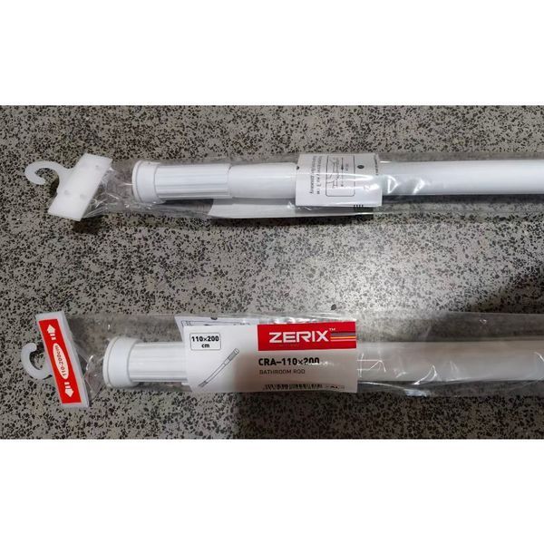 Штанга для шторки телескопическая прямая Zerix CRA-110x200 110cm-200cm (алюминий) (пакет) (ZX4998) ZX4998 фото