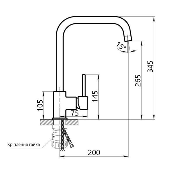 Змішувач для кухні Lidz Aria 015F1 (k35) LDARI015F1NKS21690 Nickel SD00027787 фото