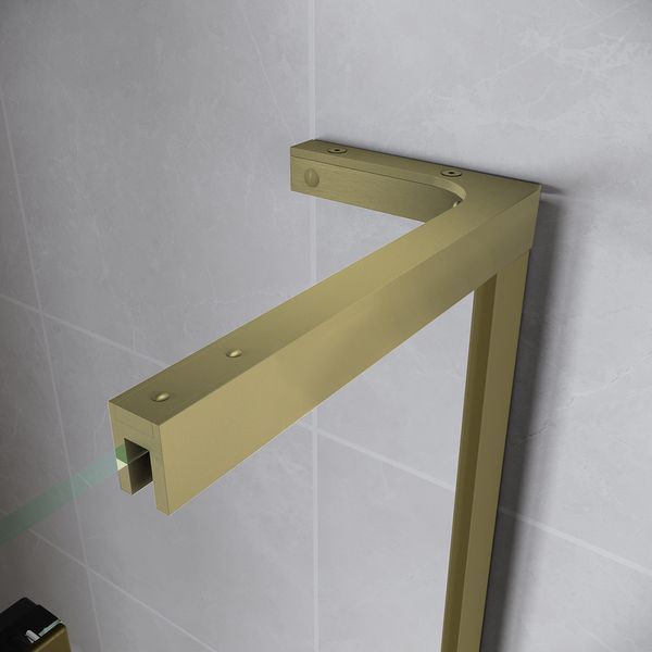 Дверь в нишу Walk-In раздвижная Koer SR SD07-120x200-L-TR-12 прозрачное стекло Easy Clean 8мм Матовое золото (KR5687) KR5687 фото
