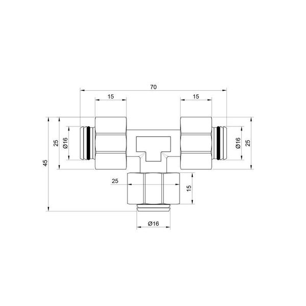 Трійник обтискний SD Plus 16 SD158W161616 SD00002641 фото