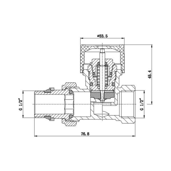 Клапан термостатический SD Forte 1/2" с антипротечкой для радиатора прямой SF239W15 SD00021145 фото