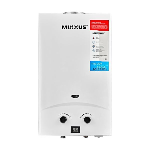 Газова колонка MIXXUS GWH-0110 BASIC WHITE димохідна 10 л/хв (колір білий) (WH0022) WH0022 фото