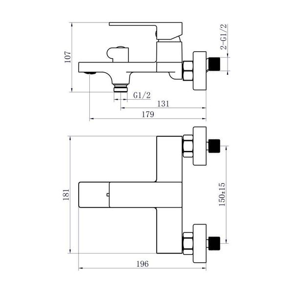 Смеситель для ванны Qtap Gemini (c душевым гарнитуром) QTGEM259CRW45683 Chrome/White SD00051807 фото