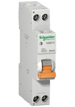 Диференціальний автомат Schneider Electric АД63К (1P+N, 20A, 30mА, C) 8065/11979 фото