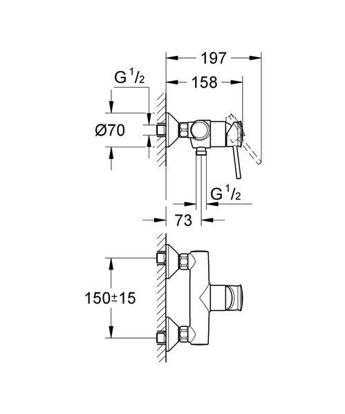 Смеситель для душа Grohe BauClassic (32867000) 32867000 фото