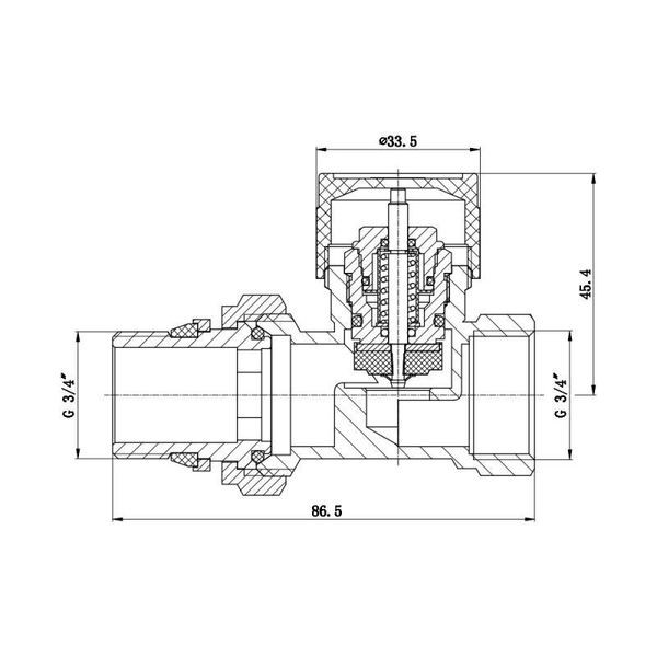 Клапан термостатический SD Forte 3/4" с антипротечкой для радиатора прямой SF239W20 SD00021146 фото