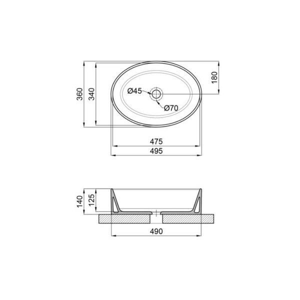 Раковина-чаша Qtap Kolibri 500x360x140 White QT10113054W SD00052905 фото