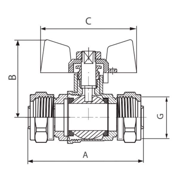 Кран шаровый Koer Wing 20x20 (KR.353) (LL1658) LL1658 фото