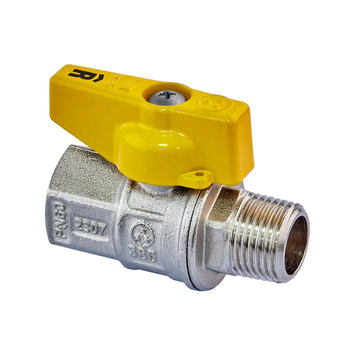 Кран кульовий ГАЗ, ручка "метелик" жовта Roho R111-050G - 1/2" ВЗ (RO0241) RO0241 фото