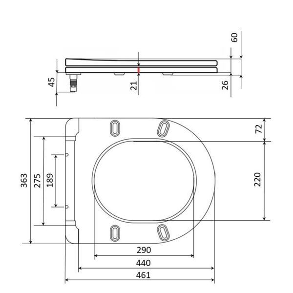 Qtap Сиденье для унитаза (Robin 520, Scorpio 520) 465x363x60 мм, White, с микролифтом, Slim Duroplast, MagLock QTSC179W48916 SD00055040 фото