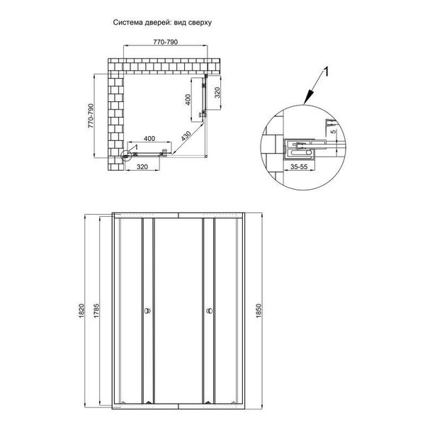 Qtap 5-мм скляні двері матові Pear PRESTO 1088SP5 SD00046886 фото