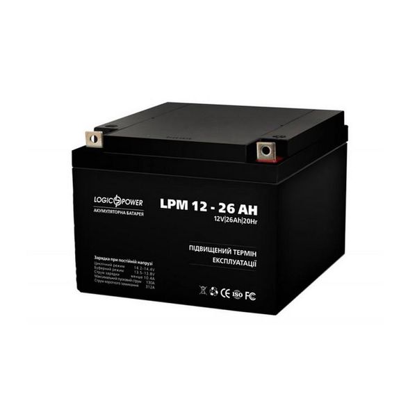 Акумулятор LogicPower LPM 12V 26AH (LPM 12-26 AH) LogicPower 2834 6877/2834 фото