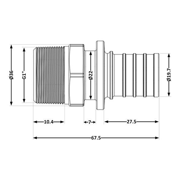 Переходних под натяжную гильзу Icma №1034 d25х3,5-1"З 851034AFGX05 SD00053875 фото