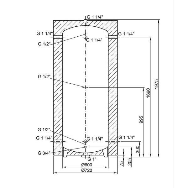 Теплоакумулятор Thermo Alliance TA-TAM-00 500 з ізоляцією 60 мм SD00047693 фото