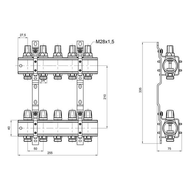 Колектор Icma 1" 5 виходів, без витратоомера NoK005 SD00005226 фото