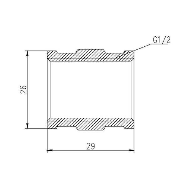 Муфта SD Forte 1/2" ВВ хром SF356H15 SD00002565 фото