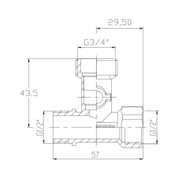 Кран приладовий кульовий SD Forte 1/2"х3/4"х1/2" SF186W152015 SD00009371 фото