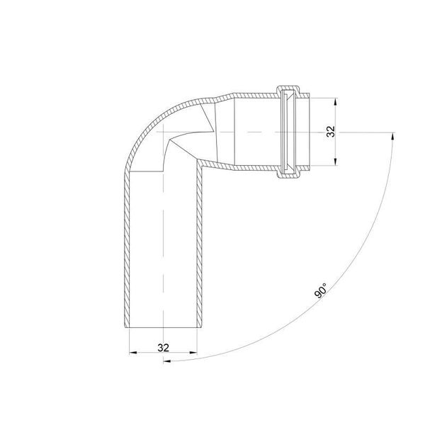 Коліно PPR каналізаційне TA Sewage 32, 90° SD00034572 фото