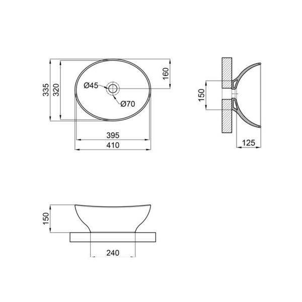 Раковина-чаша Qtap Dove 420x330x150 White QT06113078WN SD00052907 фото