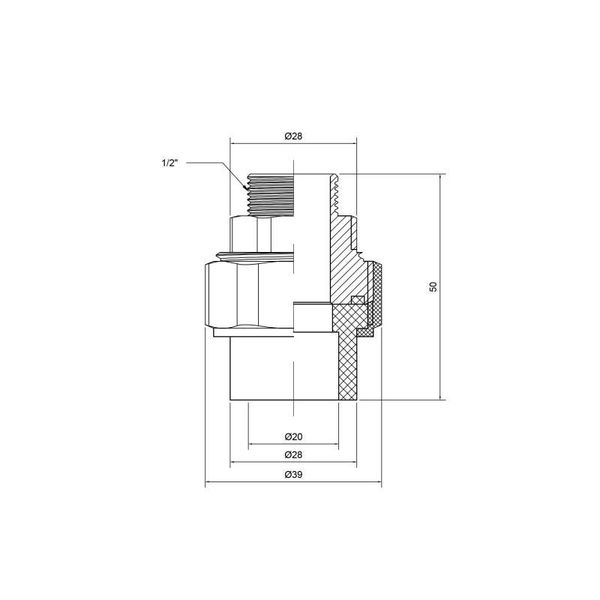 Згін "Американка" PPR Thermo Alliance 20х1/2" НР SD00029231 фото