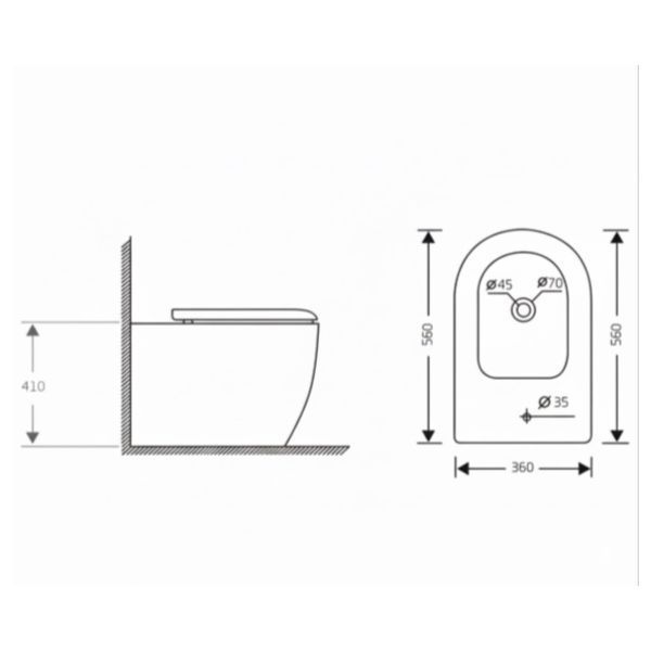 Биде напольное Qtap Jay 560х360х410 мм, White QT07443375W SD00054234 фото