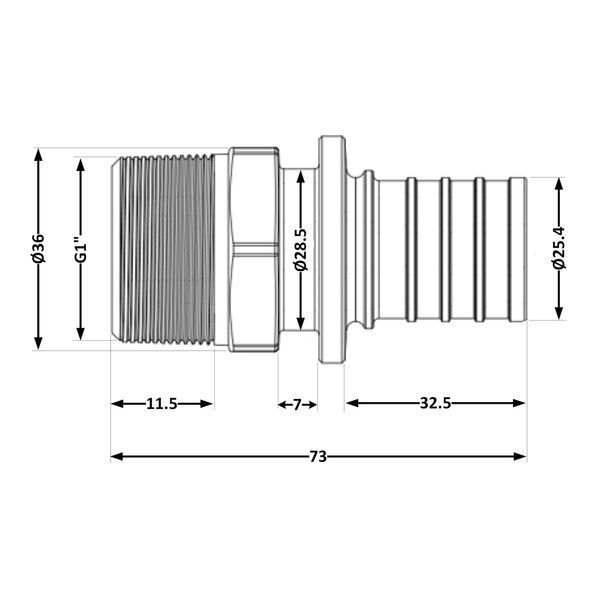 Перехідник під натяжну гільзу Icma №1034 d32х4,4-1"З 851034AFGY05 SD00053876 фото