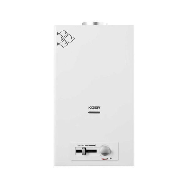 Газова колонка димохідна з п'єзорозпалом KOER KWH.G0410 WHITE 10 л/хв (колір білий) (KR5663) KR5663 фото