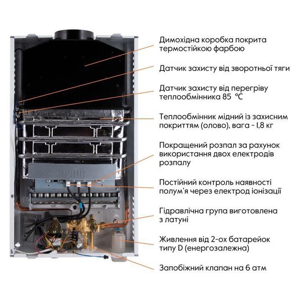 Колонка газова димохідна Thermo Alliance JSD20-10CLM 10 л White SD00052637 фото