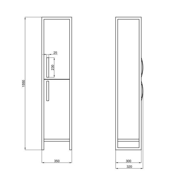 Пенал підлоговий Qtap Taurus 350х1750х300 Whitish oak QT2475PN175RWO SD00046938 фото