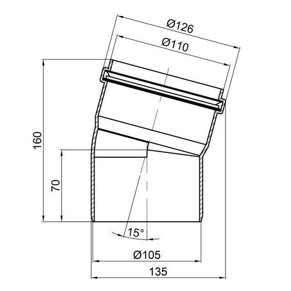 Коліно PPR каналізаційне TA Sewage 110, 15° SD00034412 фото