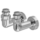 Комплект кранов для полотенцесушителя угловой Koer KR.SET.550 - M1/2''xM1/2'' запорный, хромированный (KR5840) KR5840 фото 1